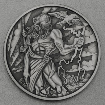 Silbermünze 5oz "Zeus" 2021 (AF) Gods of Olympus (Tuvalu)