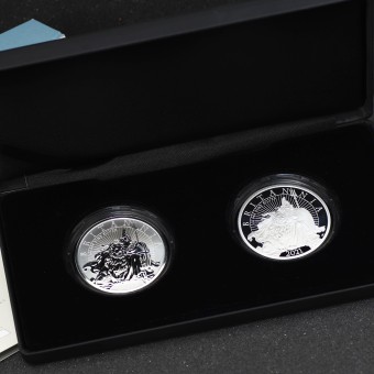 Silbermünze "Britannia - 2 Coin Set PP" (2021) 1oz Proof + 1oz Reverse Proof Silver Coin