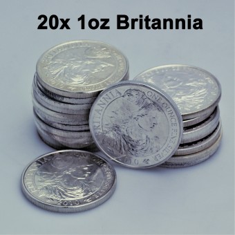 Silbermünze "Britannia ab 2013" (Junk-Bag) 20x 1oz 