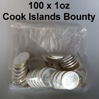 Silbermünze "Cook Islands" (Junk-Bag) 100x 1oz 