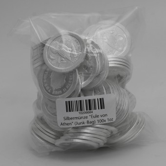 Silbermünze 100 x 1oz "Eule von Athen"  Junk-Bag (Niue)