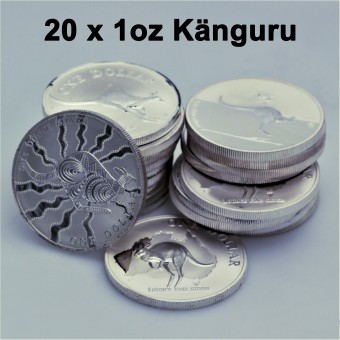 Silbermünze "Känguru-RAM" (Junk-Bag) 20x 1oz 