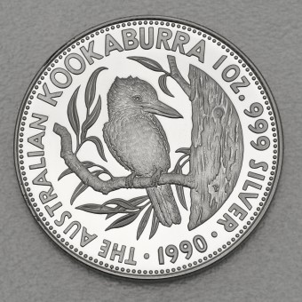 Silbermünze 1oz "Kookaburra - 1990" PROOF polierte Platte