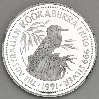 Silbermünze 1kg "Kookaburra" 1991 (PP) (Australien)