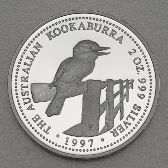 Silbermünze 2oz "Kookaburra - 1997" PROOF polierte Platte