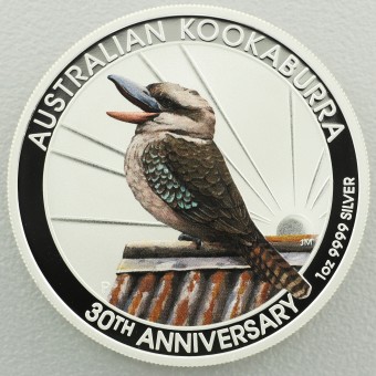 Silbermünze 1oz "Kookaburra - 2020" (koloriert) World Money Fair - Coin Show Special