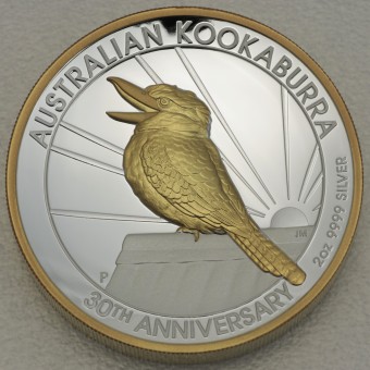 Silbermünze 2oz "Kookaburra - 2020" gilded (PP/HR) 
