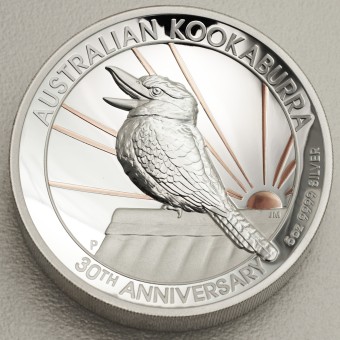 Silbermünze 5oz "Kookaburra - 2020" gilded (PP/HR) 