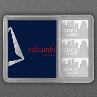 Silbertafel 3 x 1oz VALCAMBI "Skyline" CombiBar 