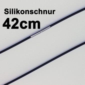 Silikonschnur schwarz 42 cm mit Bajonettverschluss 