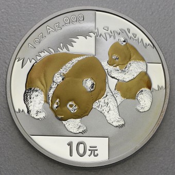 Silbermünze 1oz "Panda" 2008 (vergoldet) (China)