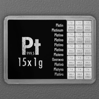 Platinbarren 15 x 1g "Pt International" (Motivbox) 