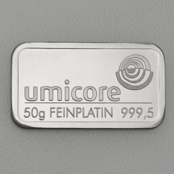 Platinbarren 50g Umicore (Pt) 