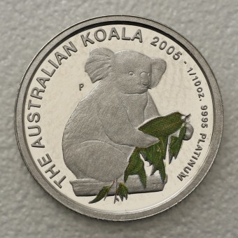 Platinmünze 1/10oz "Koala" 2005 (PP) koloriert (Australien)