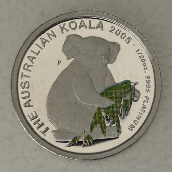 Platinmünze 1/20oz "Koala" 2005 (PP) koloriert (Australien)