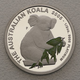 Platinmünze 1/2oz "Koala" 2005 (PP) koloriert (Australien)