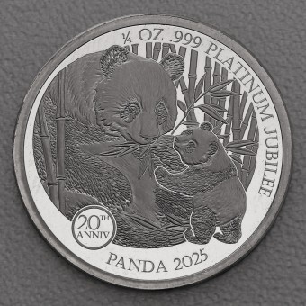 Platinmünze 1/4oz "Panda" 2025 20. Jubiläum (Liberia)