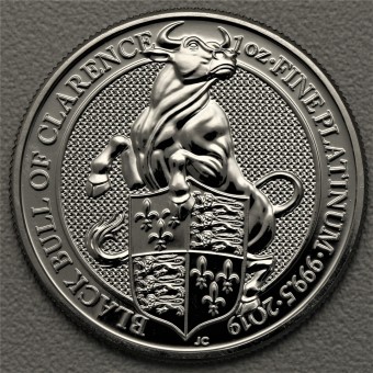 Platinmünze 1oz "Black Bull of Clarence 2019" The Queens Beasts