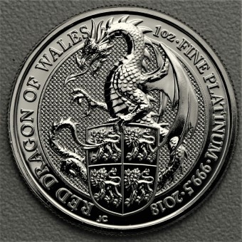 Platinmünze 1oz "Red Dragon of Wales" 2018 The Queen's Beasts (Großbritannien)