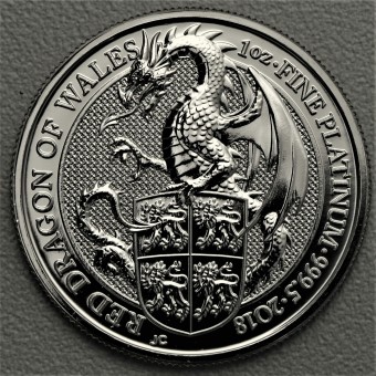 Platinmünze 1oz "Red Dragon of Wales 2018" The Queens Beasts