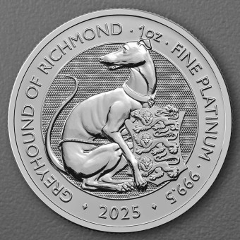 Platinmünze 1oz "Greyhound of Richmond" 2025 Royal Tudor Beasts (Großbritannien)