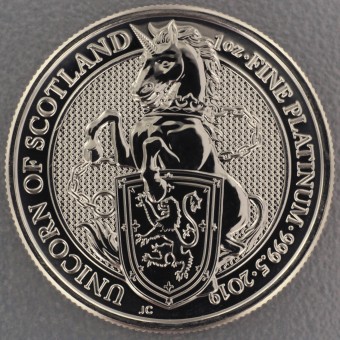 Platinmünze 1oz "Unicorn of Scotland" 2019 The Queen's Beasts (Großbritannien)
