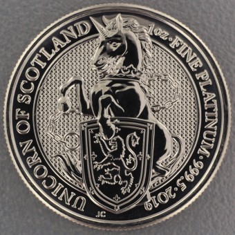 Platinmünze 1oz "Unicorn of Scotland 2019" The Queens Beasts