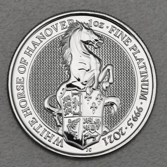 Platinmünze 1oz "White Horse of Hanover 2021" The Queen's Beasts (Großbritannien)