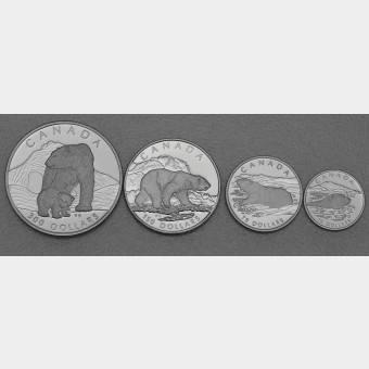 Platinmünzen "Polar Bear" 1990 Set – 4-teilig (Kanada)
