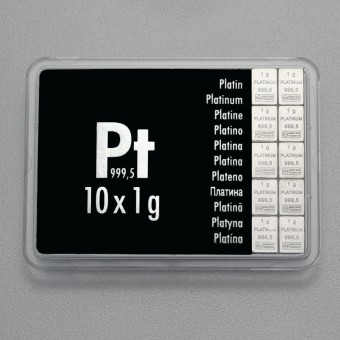 Platintafel (10x 1g Feinplatin) "CombiBar" 