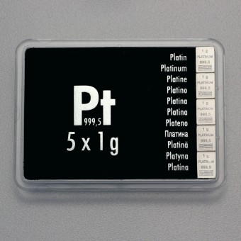 Platintafel (5x 1g Feinplatin) "CombiBar" 