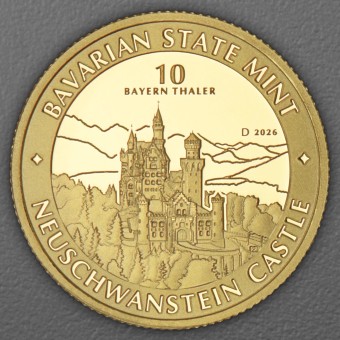 Gold 1/10oz "Schloss Neuschwanstein" 2026 Bayern Thaler (Deutschland)