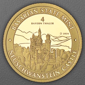 Gold 1/25oz "Schloss Neuschwanstein" 2026 Bayern Thaler (Deutschland)