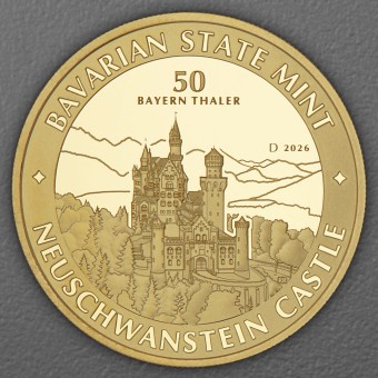 Gold 1/2oz "Schloss Neuschwanstein" 2026 Bayern Thaler (Deutschland)