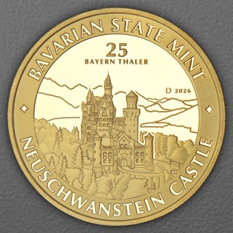 Gold 1/4oz "Schloss Neuschwanstein" 2026 Bayern Thaler (Deutschland)