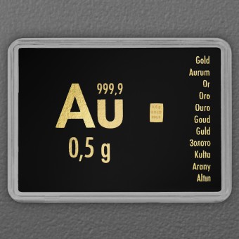 Goldbarren 0,5g "Au International" (Motivbox) 