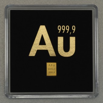 Goldbarren 0,5g "Gold im Quadrat" (Motiv) 