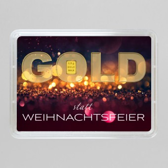 Goldbarren 0,5g "Gold statt Weihnachtsfeier" (Motivbox)