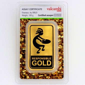 Goldbarren 100g Auropelli-Barren Responsible-Gold 