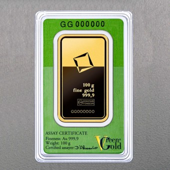 Goldbarren 100g "Green Gold" VALCAMBI (999,9 Au) 