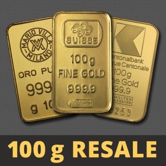 Goldbarren 100g "Resale" (div. Hersteller) 