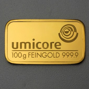 Goldbarren 100g UMICORE,geprägt 