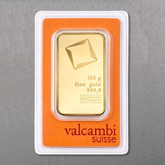 Goldbarren 100g VALCAMBI, geprägt 