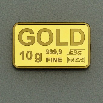 Goldbarren 10g Feingoldbarren (Querformat) 