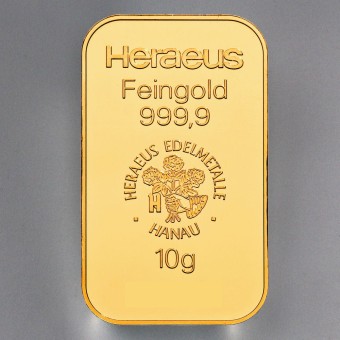 Goldbarren 10g HERAEUS - "Resale" 