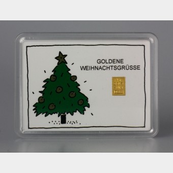 Goldbarren 1g "Goldene Weihnachtsgrüße" (Motivbox) 