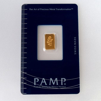 Goldbarren 1g PAMP "Rose" 