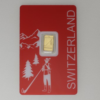Goldbarren 1g PAMP "Switzerland - Alphorn" 