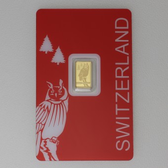 Goldbarren 1g PAMP "Switzerland - Owl" 
