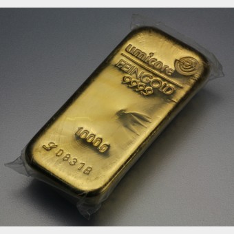 Goldbarren 1kg UMICORE,gegossen 
